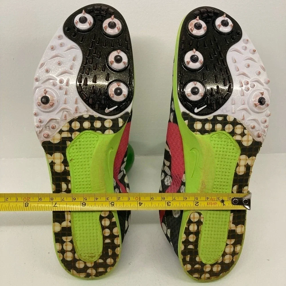 Nike Zoom Neon Highlighter Yellow Track Shoes w/Black and‎ Pink Accents